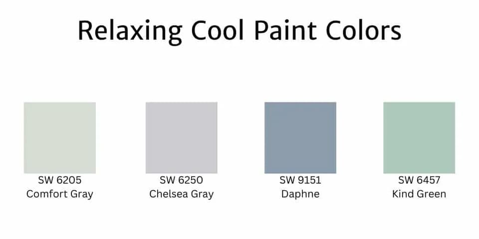 a list of cool colors that would make a home relaxing