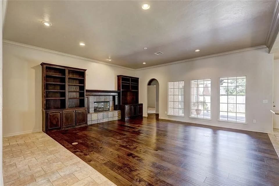 Interior trim and woodwork painted with a smooth enamel finish