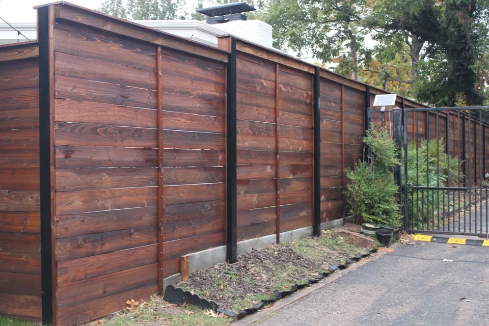 Privacy fence stained Oxford Brown in OKC