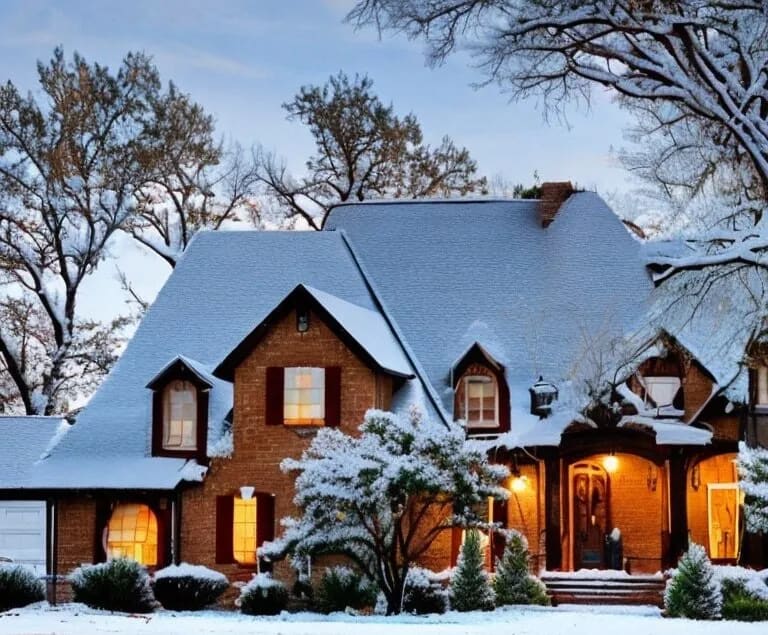 a home covered in snow during an Oklahoma City winter.