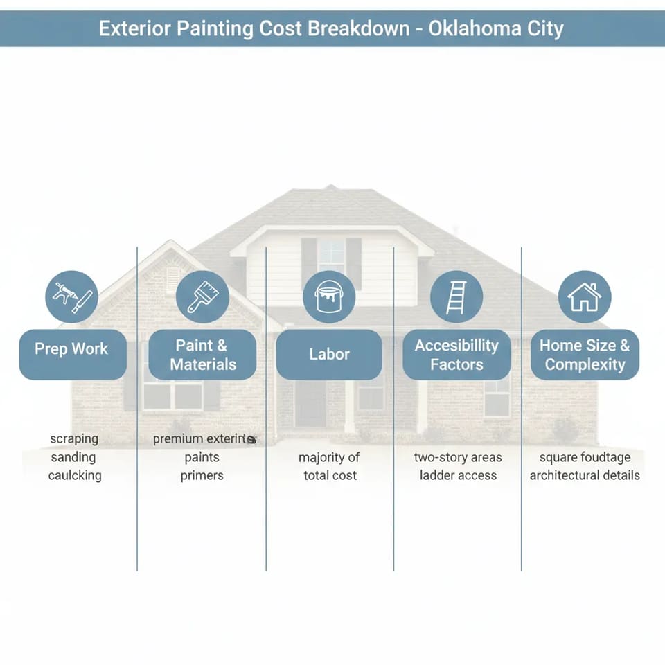 A chart of the factors that affect exterior paint cost